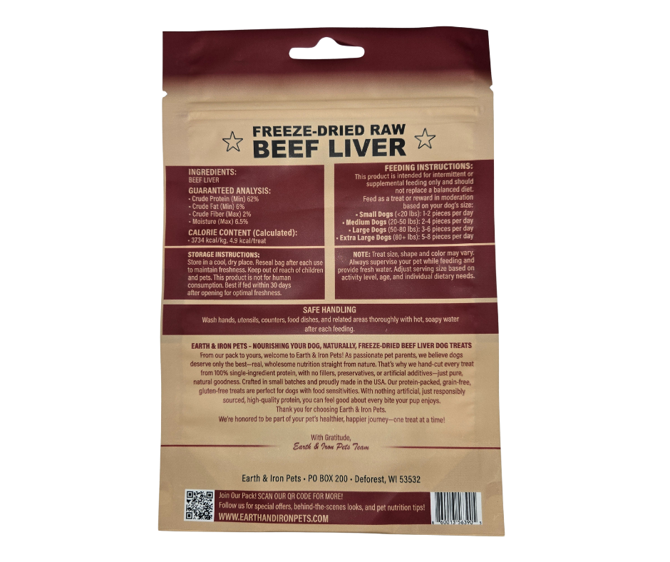 Freeze-Dried Raw Beef Liver Dog Treats – Single Ingredient, All-Natural