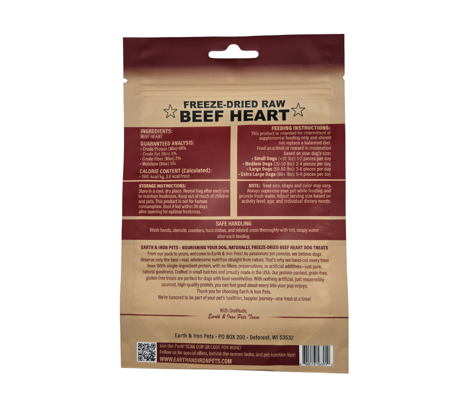 Freeze-Dried Raw Beef Heart Dog Treats – Single Ingredient, High-Protein
