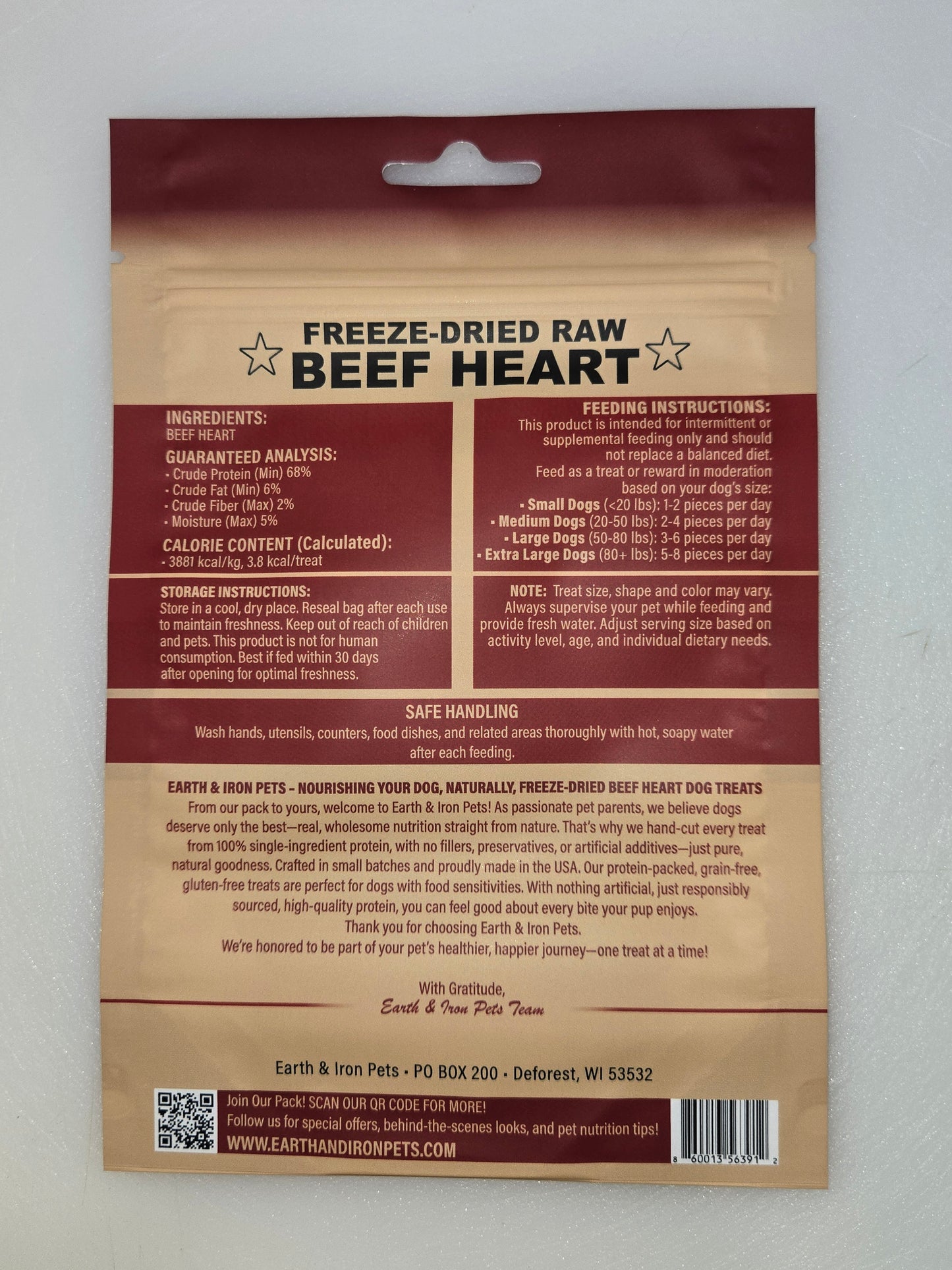 Freeze-Dried Raw Beef Bundle – 2.5 oz Beef Heart + 3.5 oz Beef Liver