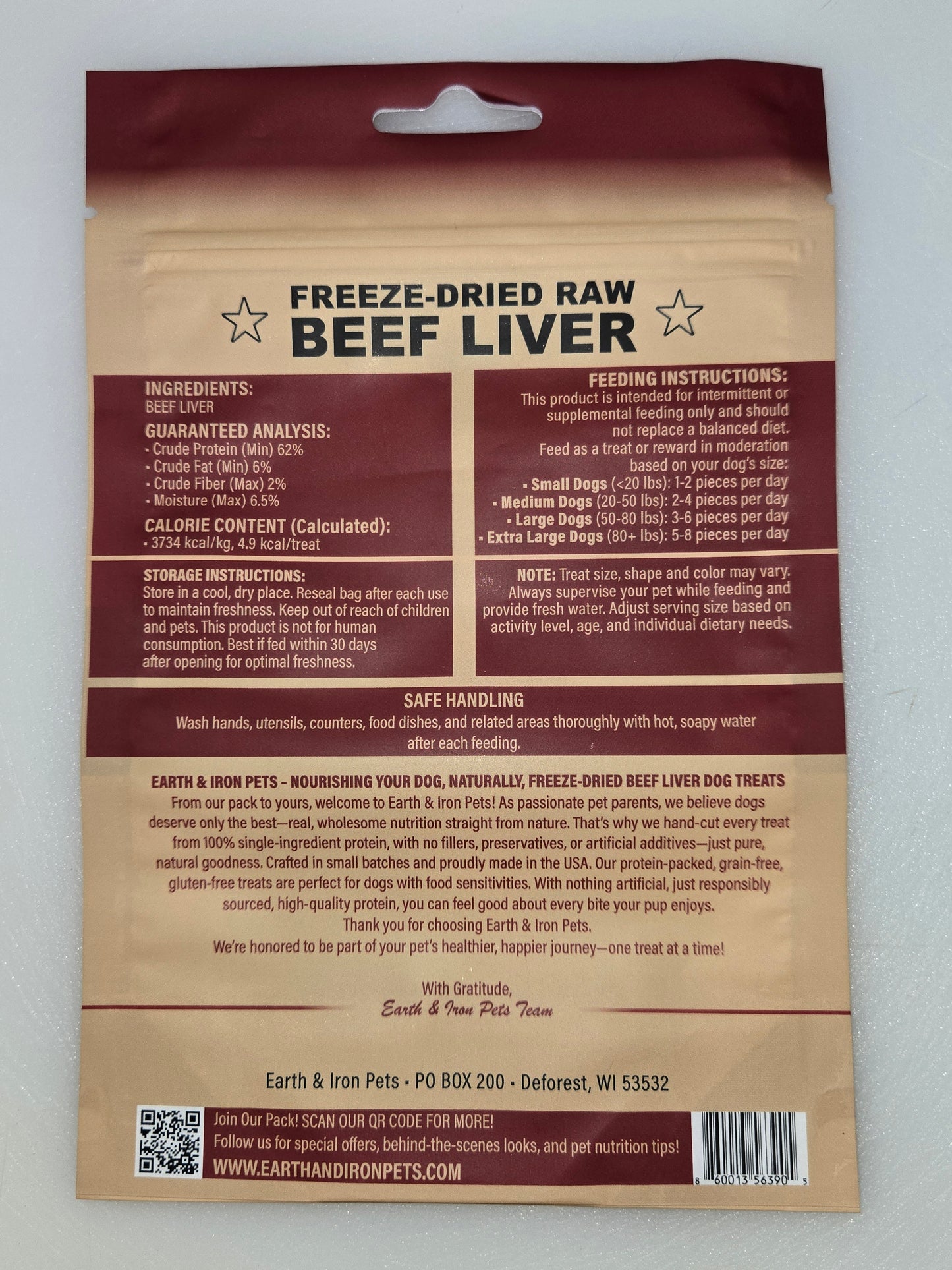 Freeze-Dried Raw Beef Bundle – 2.5 oz Beef Heart + 3.5 oz Beef Liver